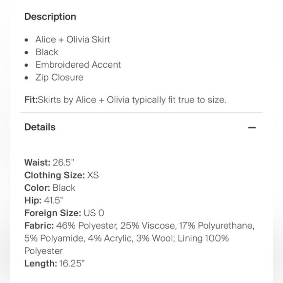 Alice + Olivia Mini Skirt - Black, 0 - Picture 4 of 4